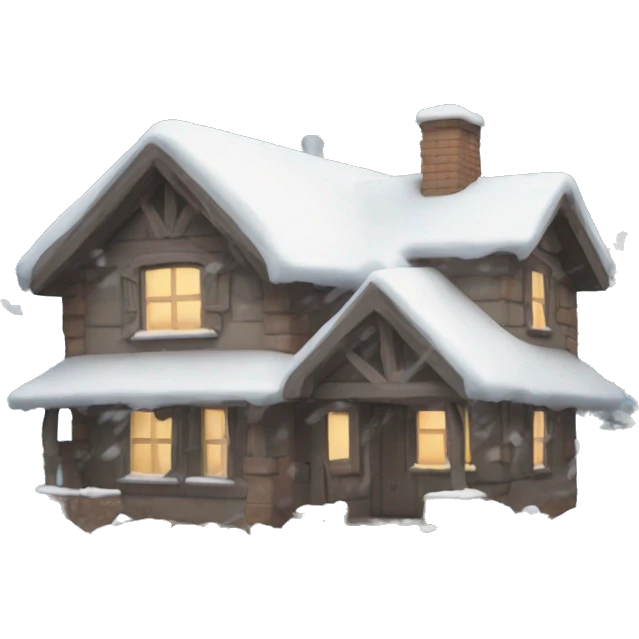 A house with snow covering it emoji