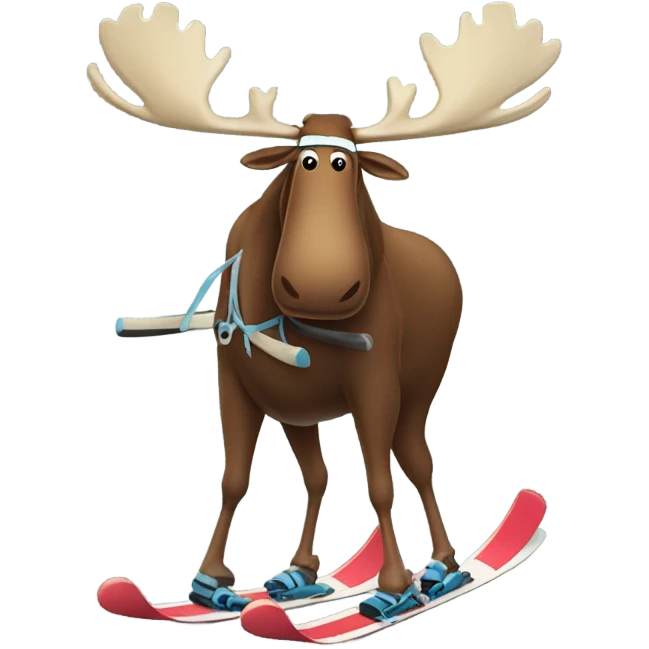 a moose on skiis emoji