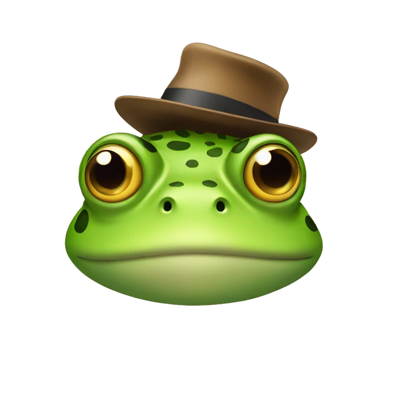 Frog wearing a hat emoji