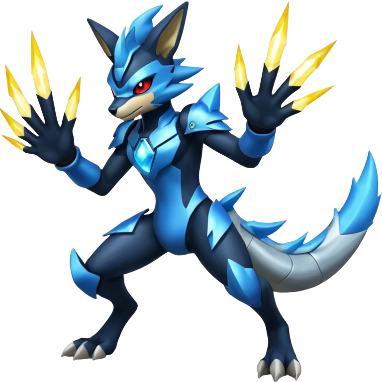 Edgy futuristic Zeraora-Zekrom-Lucario-fusion emoji