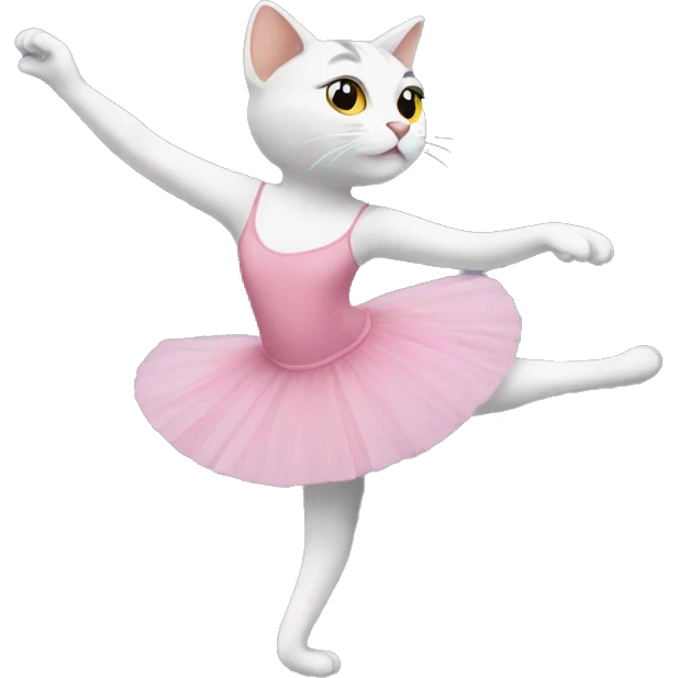 cat doing ballet emoji