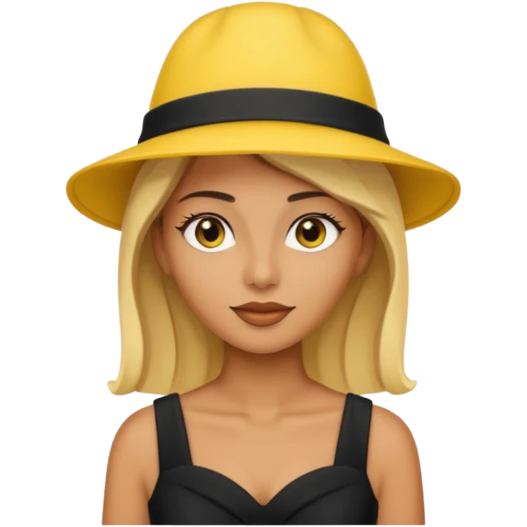 black dress yellow hat emoji