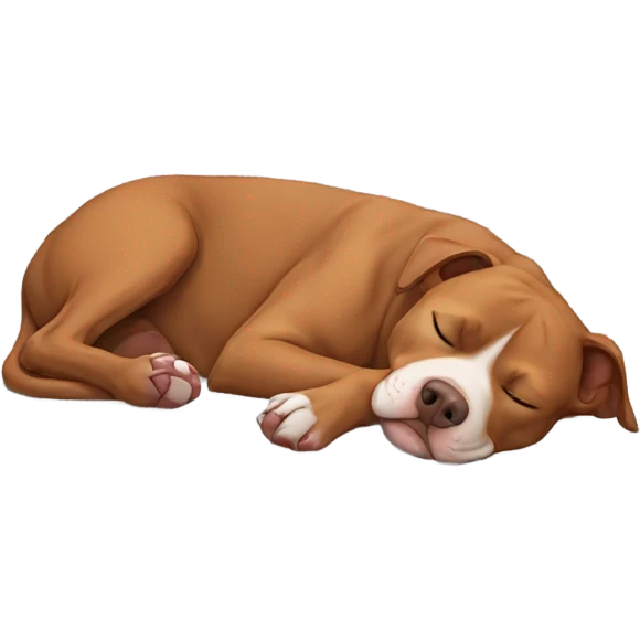 Brown pitbull napping emoji