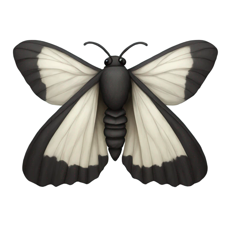 black shaded detailed moth  emoji