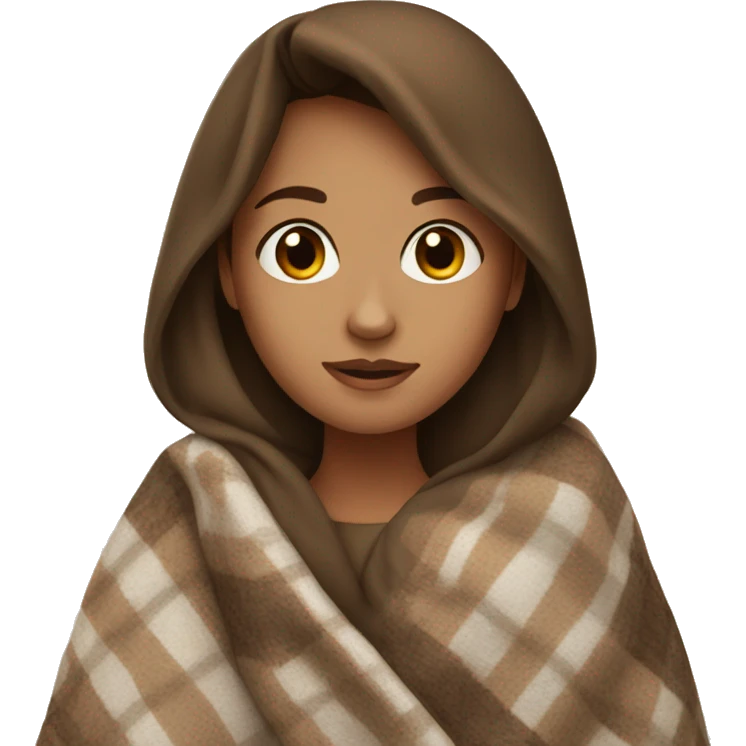 brown haired girl with a blanket emoji