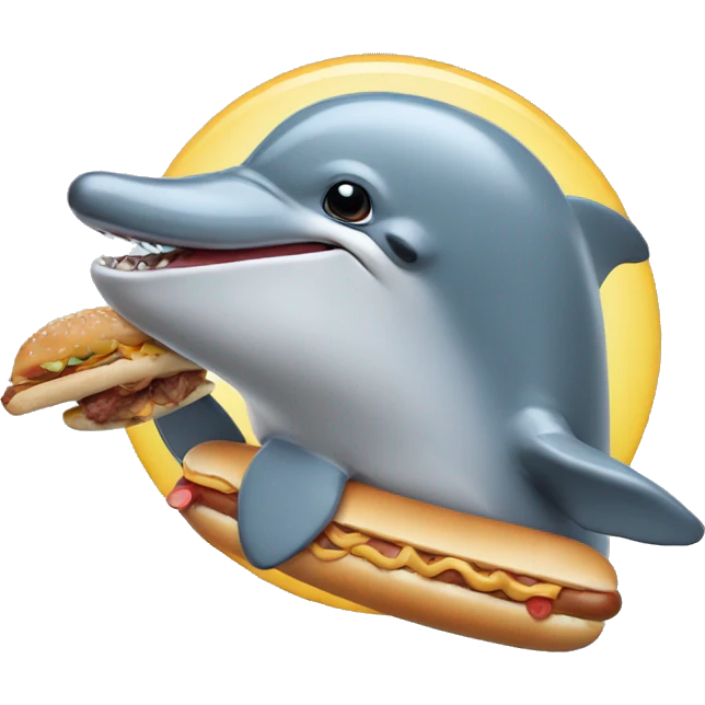 dolphin with a hotdog emoji