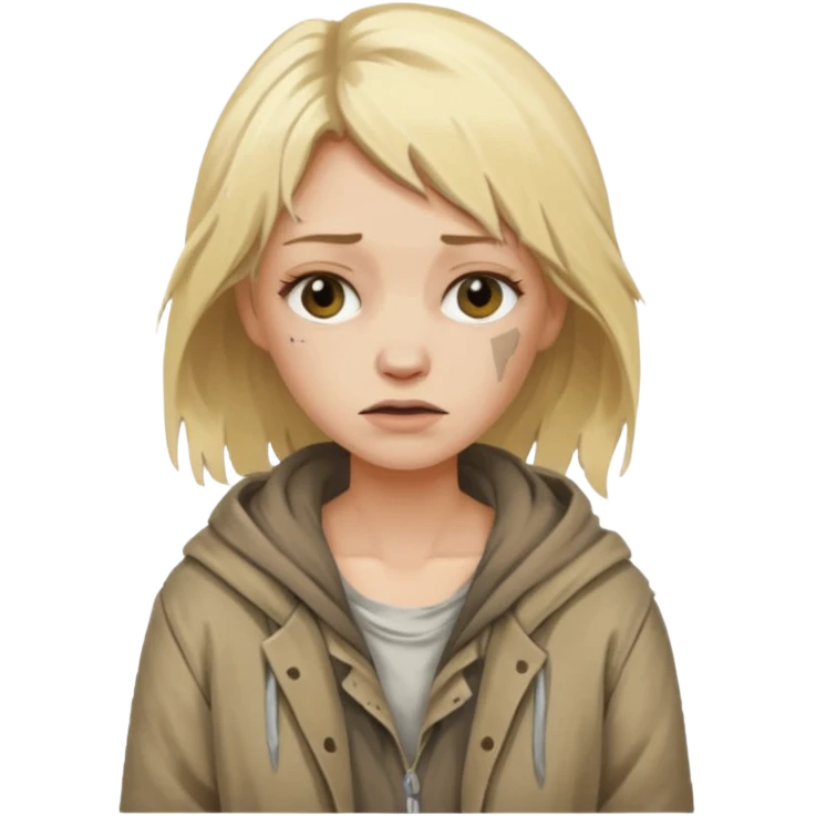 a homeless blonde woman emoji