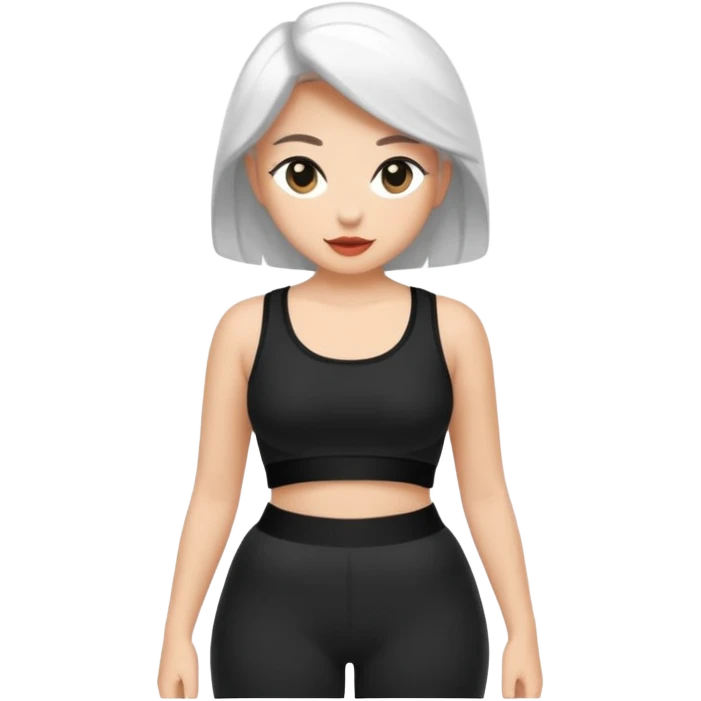 Siyah uzun saçlı siyah ceket  polar ceket ceket gevşek biraz omzundan çıkıyormuş gibi ve bugday ten rengi soltaraftaki omzundan çıkık sadece içinde de siyah crop var crop  emoji