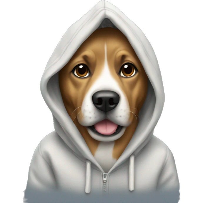 Dog wearing a hoodie emoji