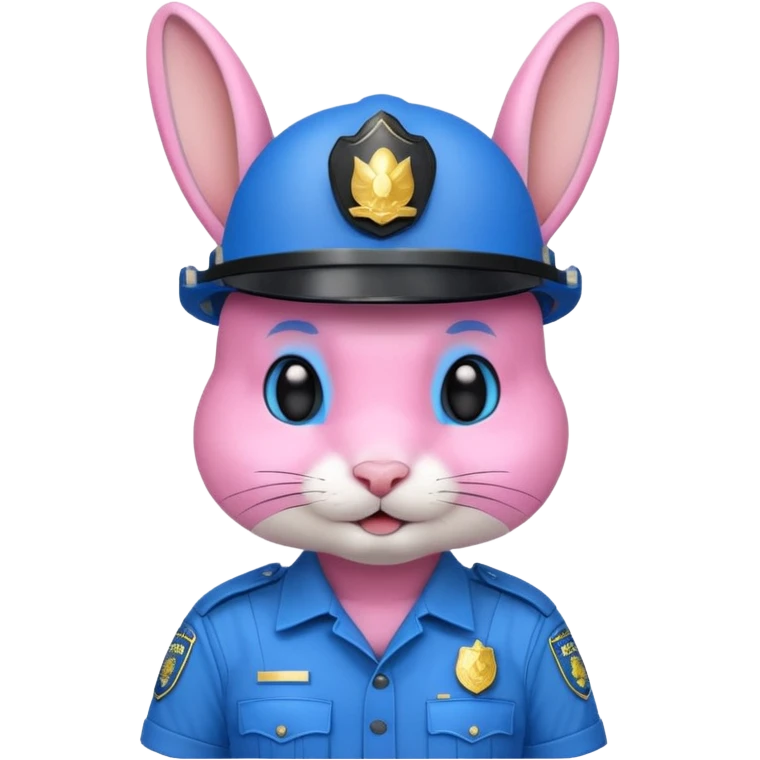 Rabbit police, blue uniform including helmet of uniform emoji