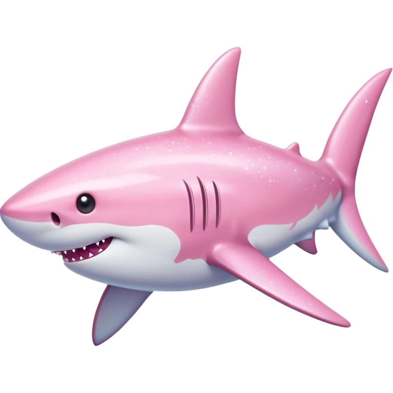 Pastel Pink Sparkling Shark emoji