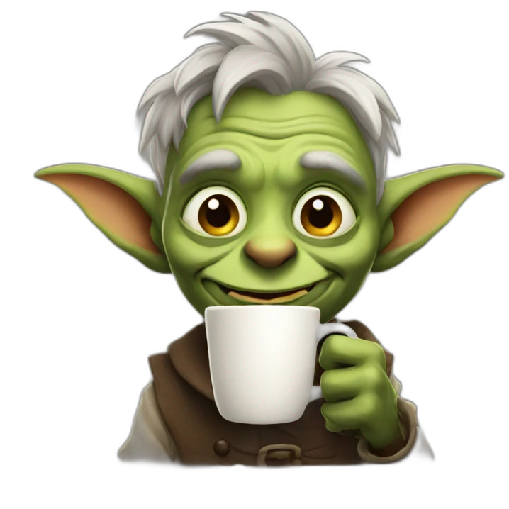 goblin drinking coffee emoji