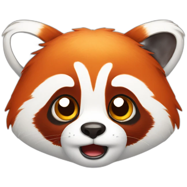 shocked cute red panda face emoji
