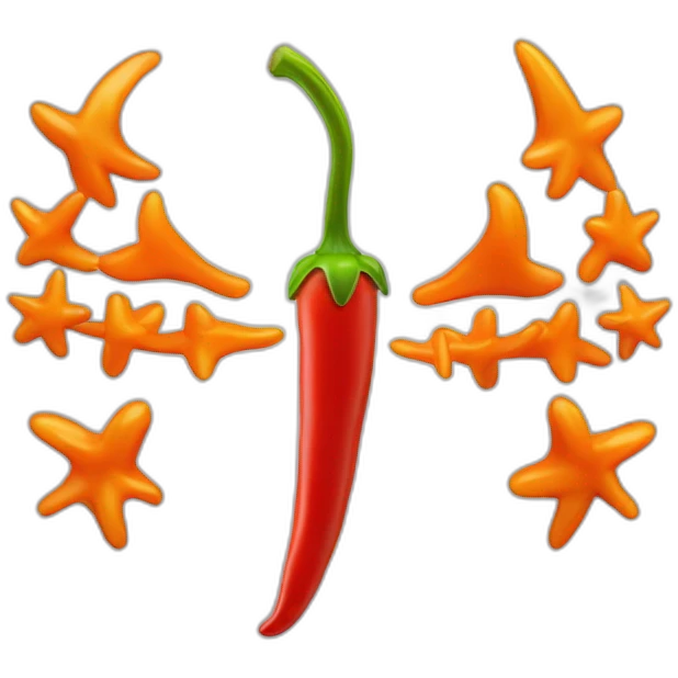 Red Hot Chili Peppers, asterisk logo , 3D , 3/4 view emoji