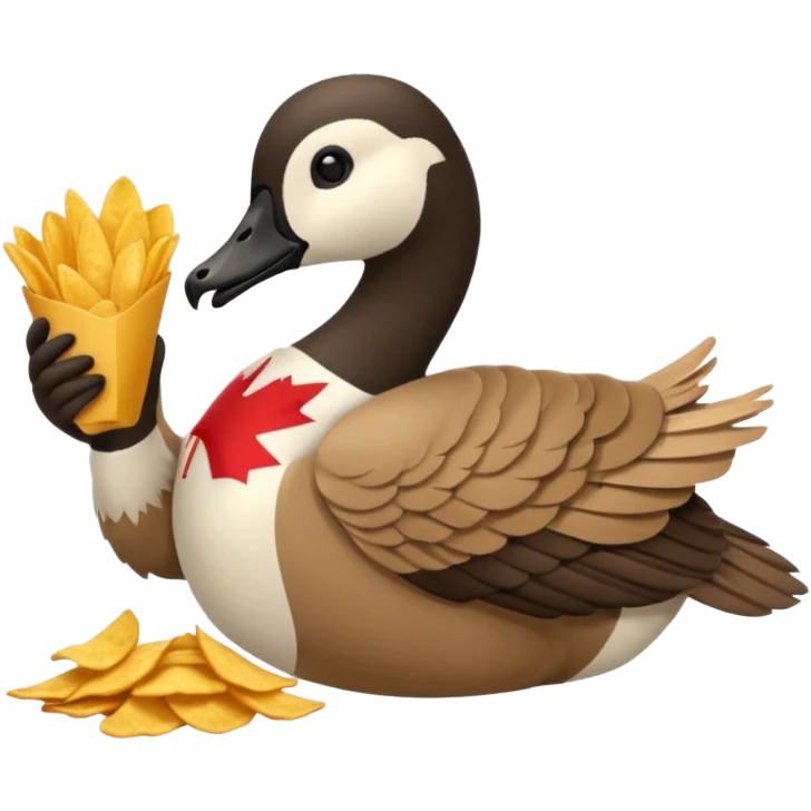 The Canada Goose Is Eating Lots Of Chips In Thanksgiving Day Meal emoji