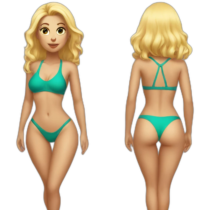 sexy blonde in swimsuit bottom emoji