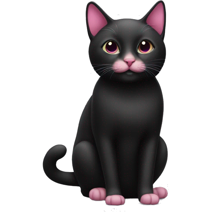 Black and pink cat emoji