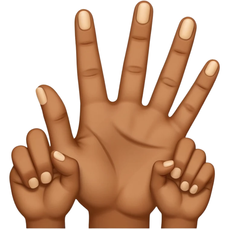 hand making the three-finger blessing gesture, slightly tanned, brownish, static, regular emoji size, classic emoji style emoji