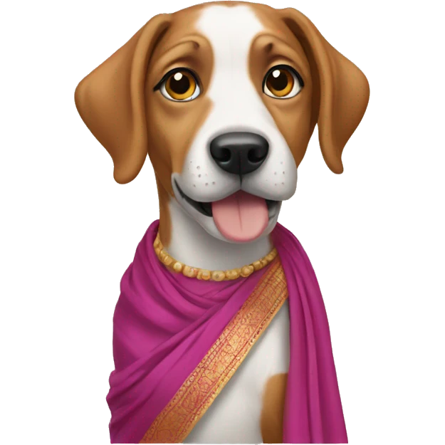 dog wearing a saree  emoji