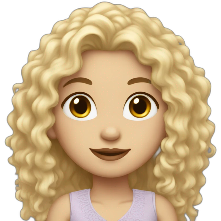 White skin color pakistani girl with black frizzy long hair emoji