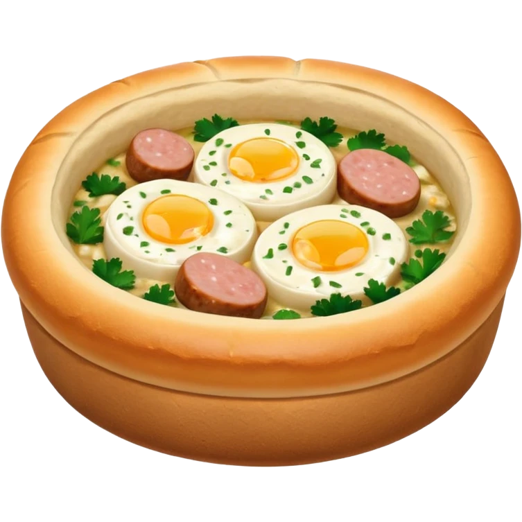 polish zurek soup inside of bread bowl emoji