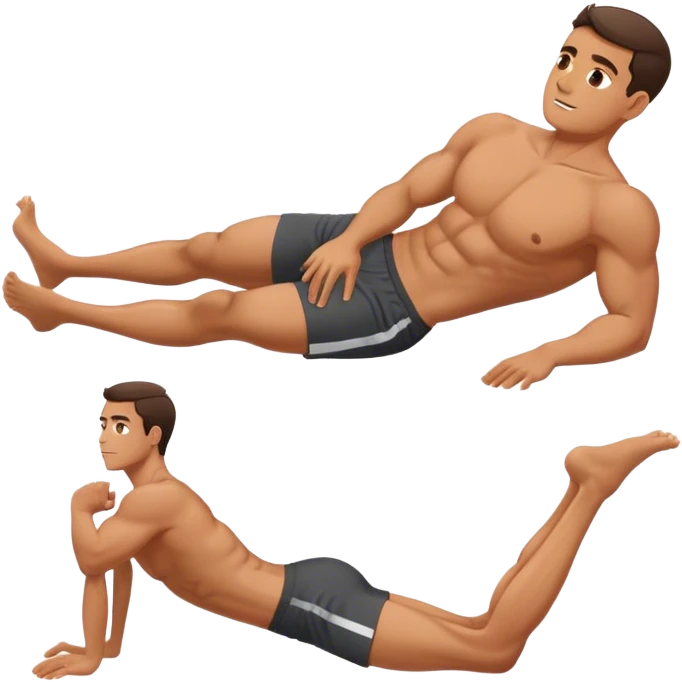side-view of guy doing Abdominal Crunches emoji