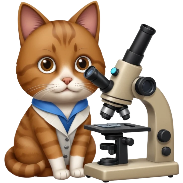 cat researcher peering through a microscope emoji