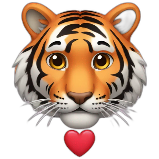 tiger with hearts instead of eyes emoji