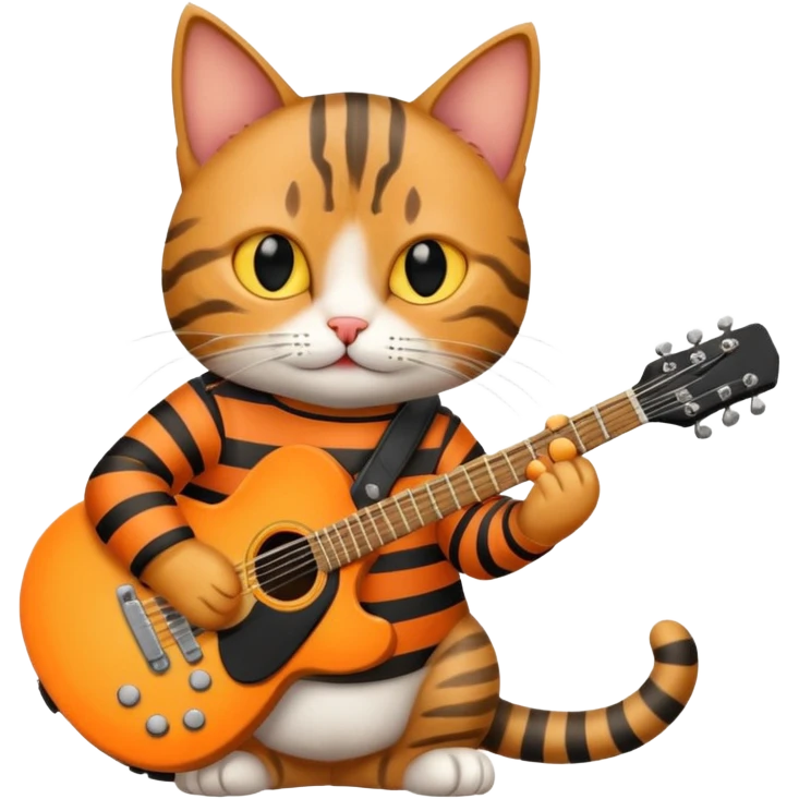 rockstar cat who plays guitar emoji