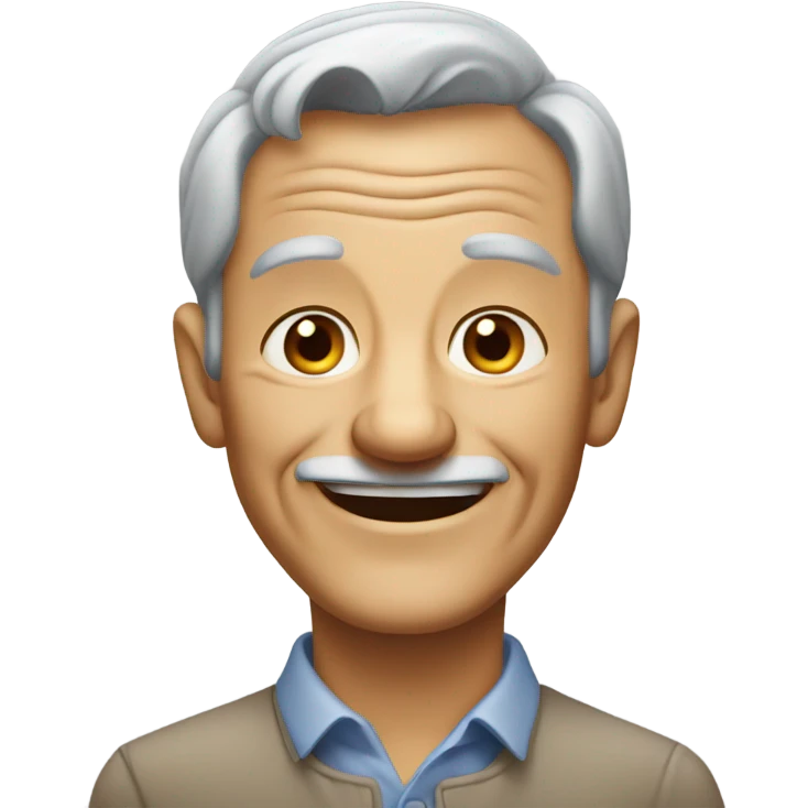 smiling old man portrait emoji