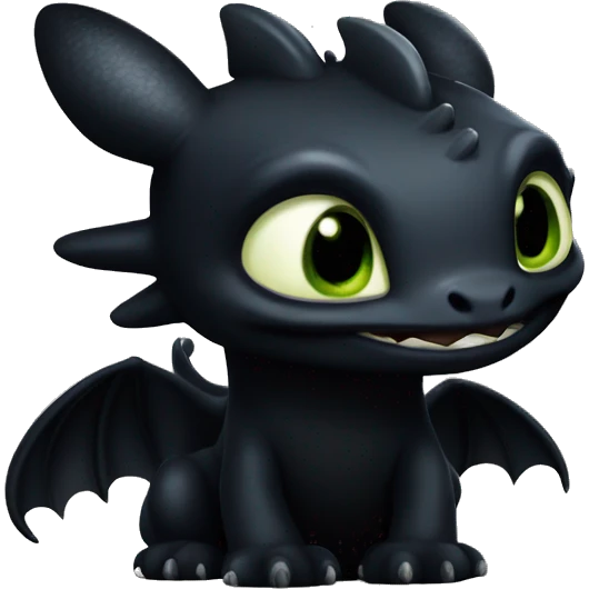 Toothless the Night Fury dragon emoji