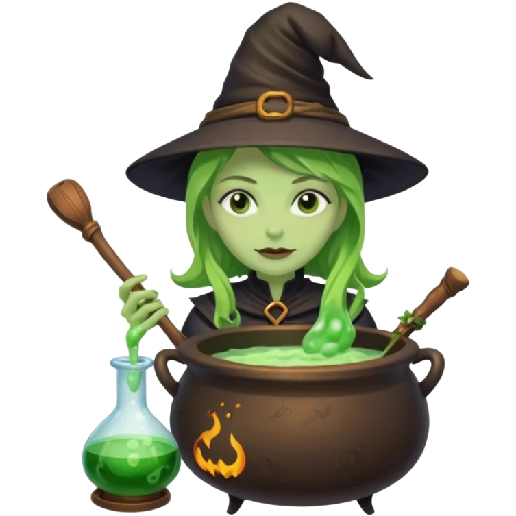 green witch cooking potion emoji