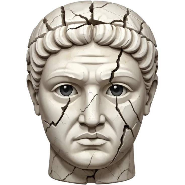 white broken marble greek statue head emoji