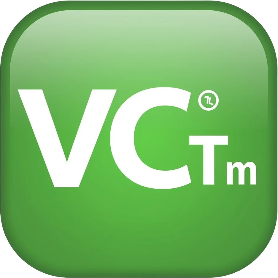 O novo nome deve ser VCtv Tm, e tu deves melhorar a logo, deve ser parecido com a logo inicial, e deve ser verde. Tm(o símbolo) emoji