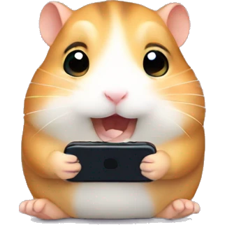 hamster calling on the smartphone emoji