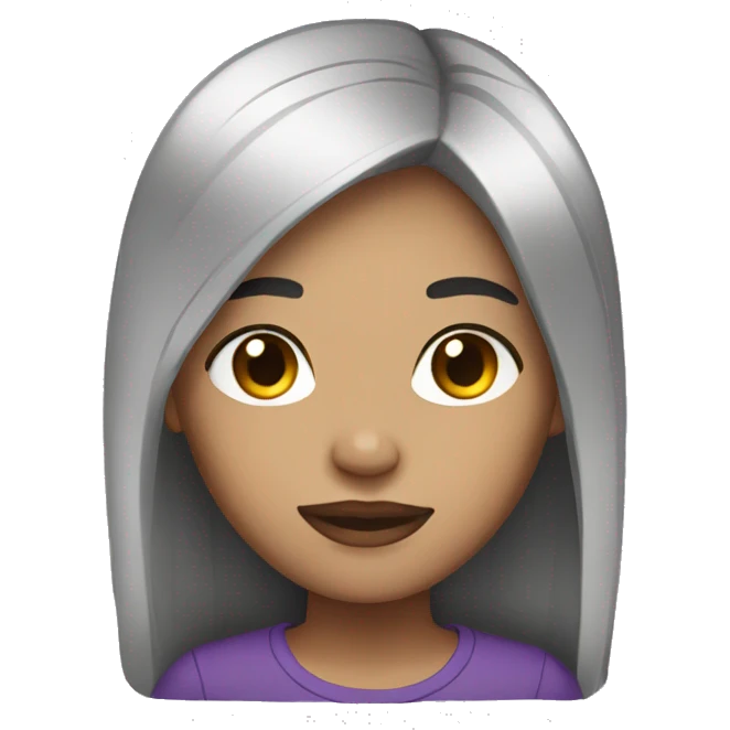 Light skin with black straight hair emoji