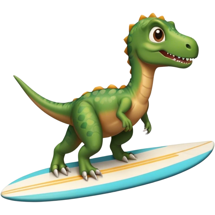 Dinosaur wit a surfboard  emoji