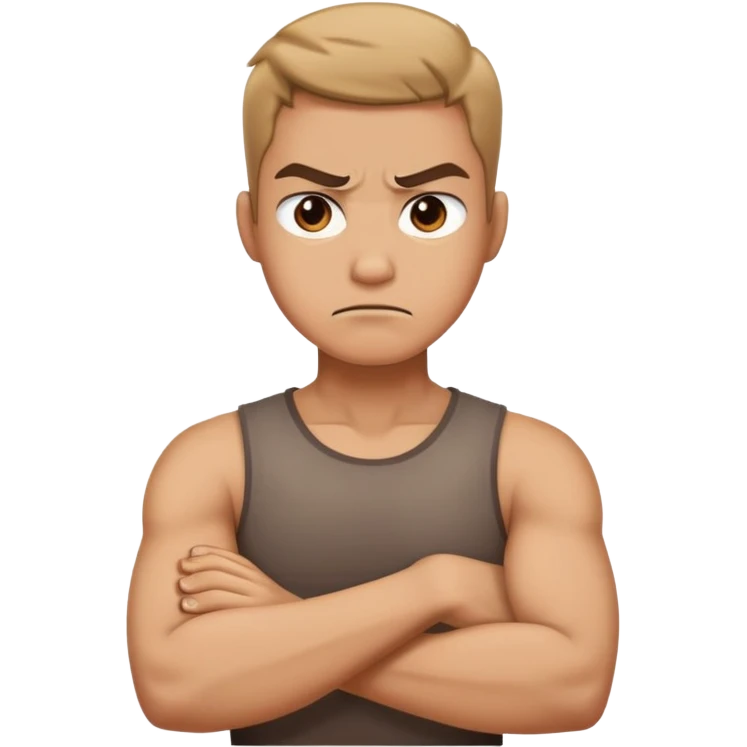 arms crossed holding neck angry emoji