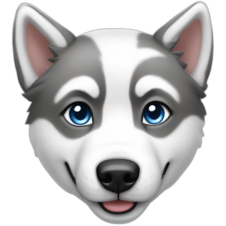 Husky completement blanc yeux bleu souriant emoji