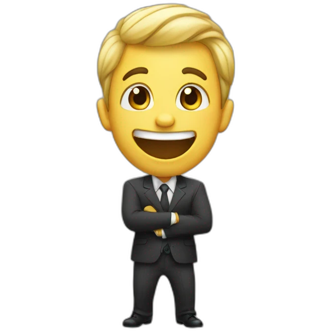 excited boy in suit emoji