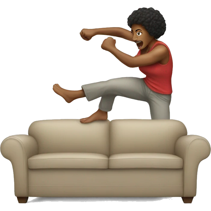 Woman punching couch  emoji