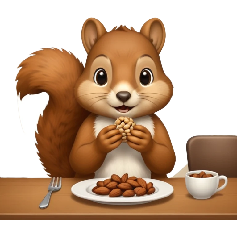 squirrel at a restaurant table emoji