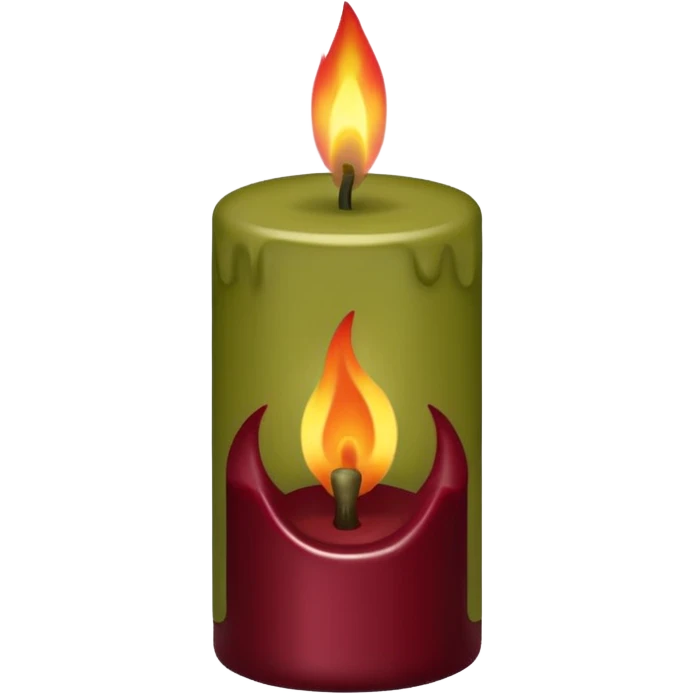 iOS emoji : olive green candle with burgundi flame  emoji