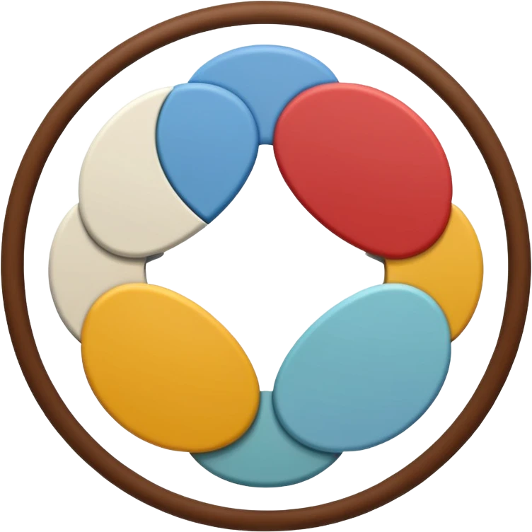 Ikigai concept as a single, simple emoji, harmonious balanced symbol with a calm positive expression, inspired by Japanese minimalism emoji