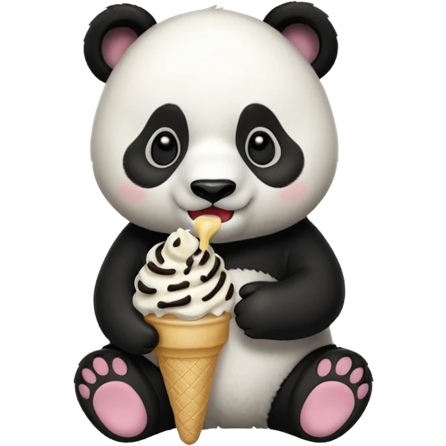 Panda eating ice cream emoji