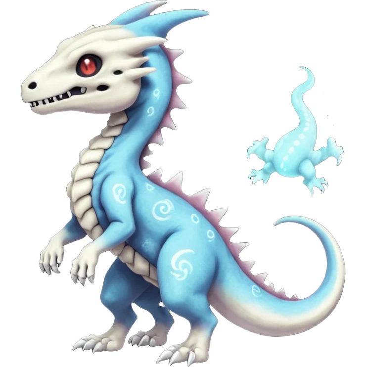 Nebulae Gothic Spooky Salandit-Cubone-Duskull-Noibat-Fakémon-hybrid-creature (full body)  emoji
