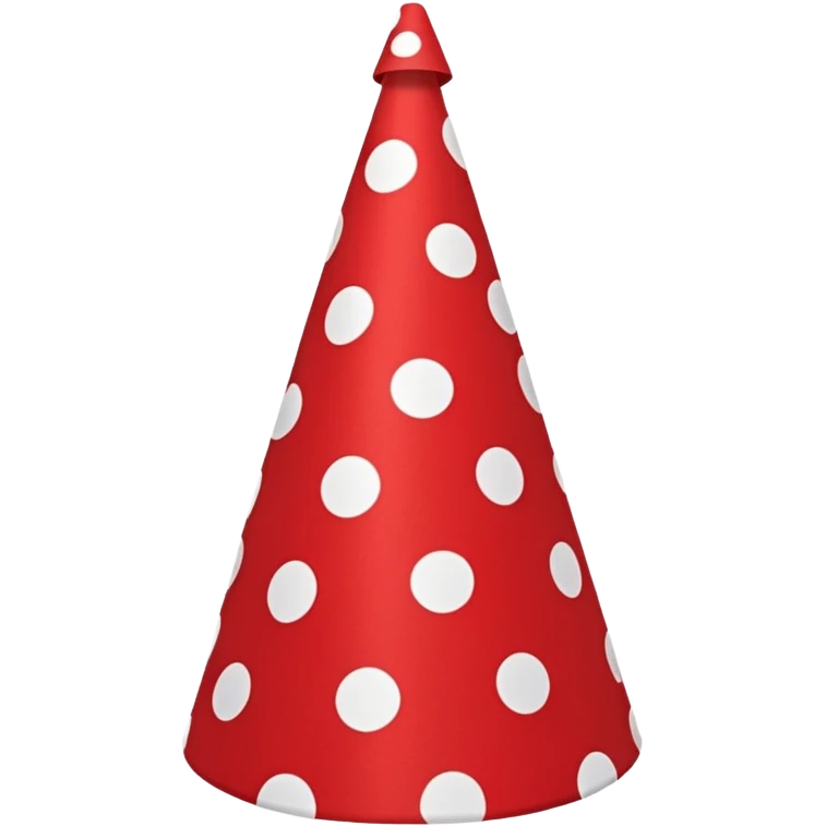simple birthday hat, red with white polka dots emoji