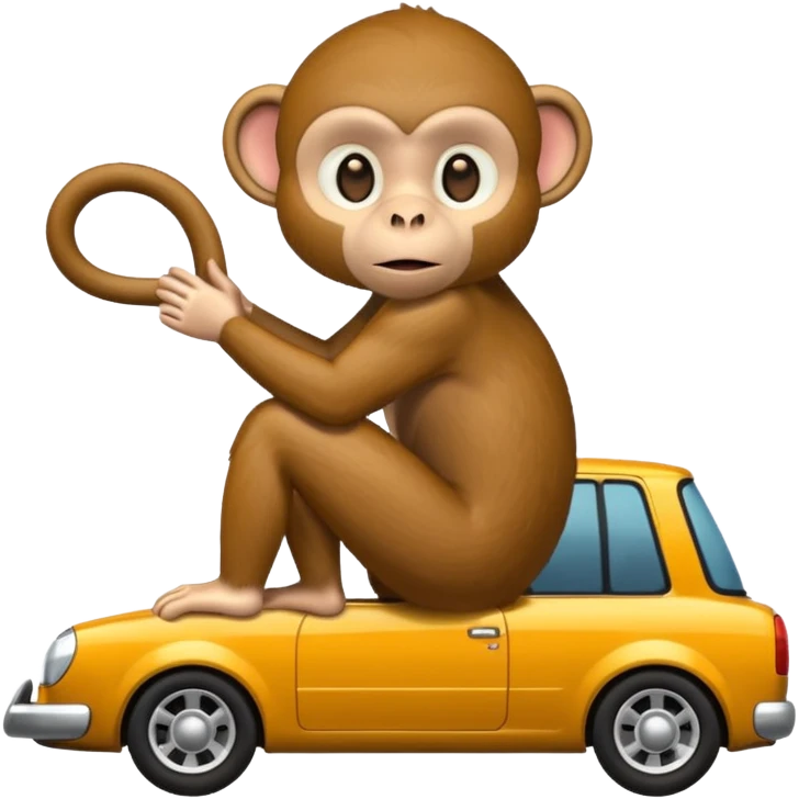 Monkey on a car emoji