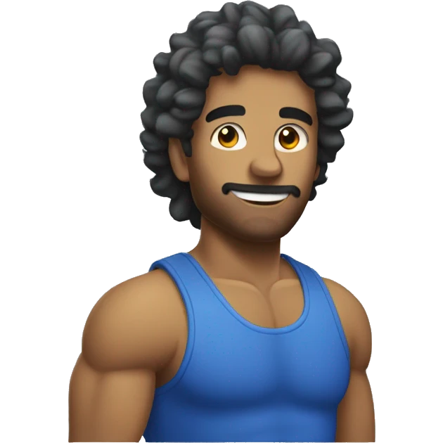 Gas muscler avec les cheveux bleus  emoji