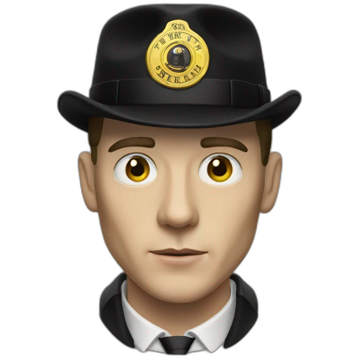 Thomas Shelby wearing hut black and yellow emoji